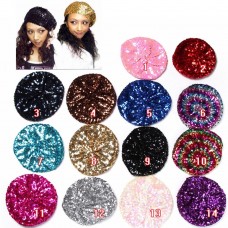Mujer Lady Stretch Crochet Shining Sequin Beret Hat Party Beanie Cap Club Dance  eb-84214424